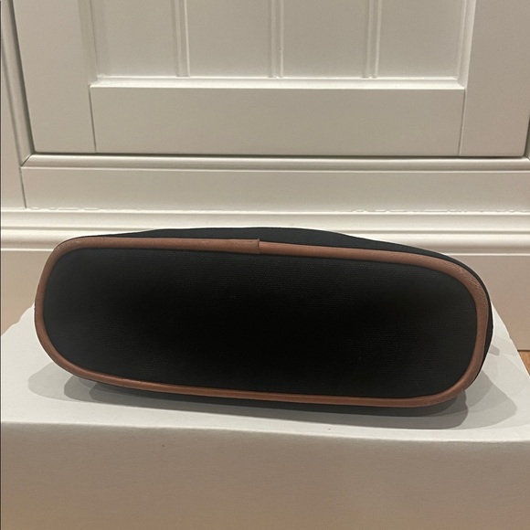 Black Hermes Canvas Pouch with Beige Leather Trim - Picture 7 of 11